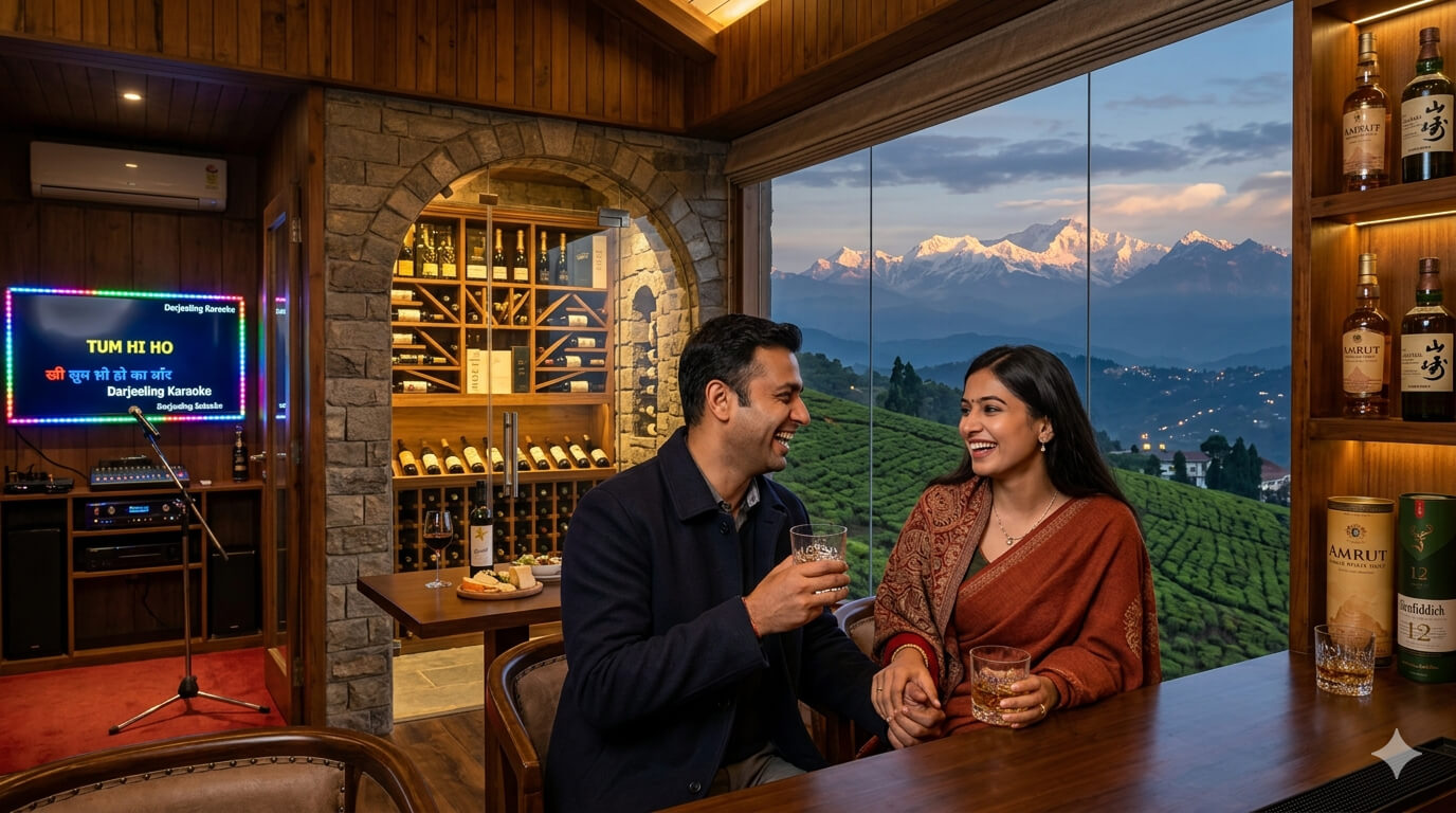 Entertainment lounge and recreational space at Humro Villa Darjeeling